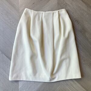 Madewell Ivory Cream Modern Line Corridor Skirt Tulip Pleated Textured 2 XS